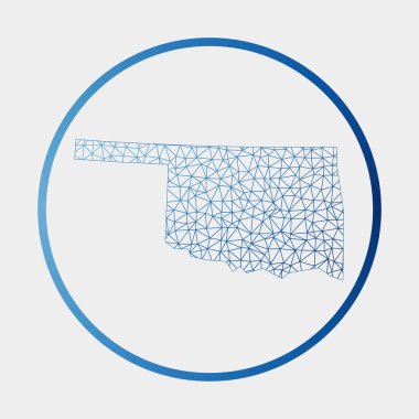 Oklahoma simgesi ABD Round Oklahoma 'nın gradyan halka teknolojisiyle birlikte haritası