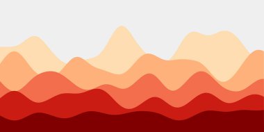Soyut turuncu tepeler arka plan. Renkli dalgalar. İnanılmaz vektör çizimi.