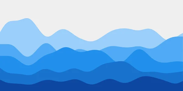 Fondo abstracto de las colinas azules Olas coloridas atractivo vector ilustración — Vector de stock