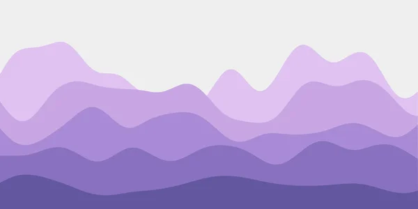 Fondo abstracto colinas púrpura Ondas coloridas sorprendente ilustración vectorial — Vector de stock