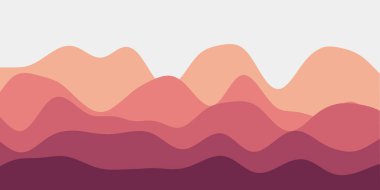 Soyut sarı pembe tepeler arkaplan renkli dalgalar büyüleyici vektör çizimi