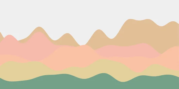 Abstracto suave verde rosa marrón colinas fondo Ondas coloridas vector creativo ilustración — Vector de stock