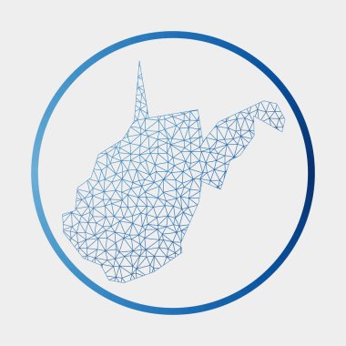 Batı Virginia ikon Ağı ABD Round West Virginia haritası gradyan halka ile işaret