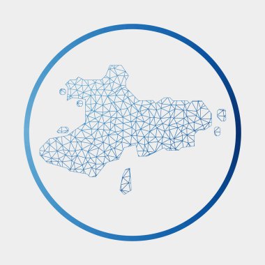 Union Island ikon Ağı ada Yuvarlak Birlik Adası işaretinin gradyan halka ile haritası