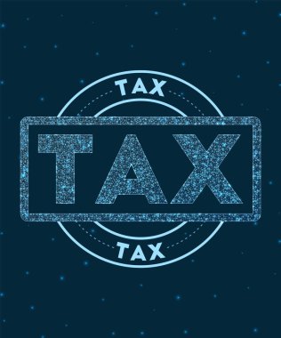 Uzay Vektörü illüstrasyonunda Vergi Parlayan Yuvarlak Rozet Ağ stili Geometrik Vergi damgası