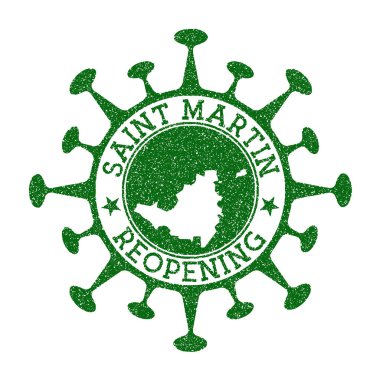Aziz Martin, Stamp Green 'in yeşil rozetini Saint Martin Adası' nın açılışının haritasıyla yeniden açıyor.