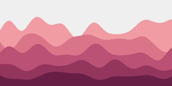 Fondo abstracto de las colinas de color rosa oscuro Ondas coloridas cautivante vector ilustración — Vector de stock