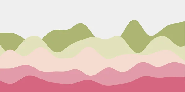Resumen verde rosa colinas fondo Ondas de colores asombrosa ilustración vectorial — Vector de stock