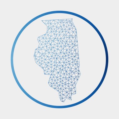 Illinois ikon Ağ haritası ABD Round Illinois işareti gradient ring Technology ile