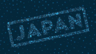 Japonya 'da dijital tarzda parlayan geometrik Japonya rozeti büyüleyici vektör illüstrasyonu