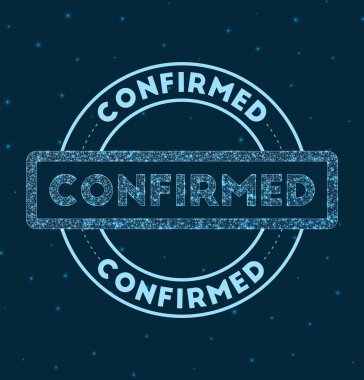 Onaylanmış Parlayan Yuvarlak Rozet Ağ stili geometrik pul uzay vektöründe onaylandı