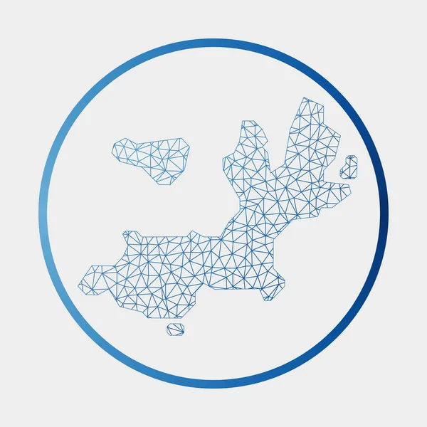 Знак острова TerredeHaut Island Network map of the island Round TerredeHaut Island sign with gradient — стоковый вектор