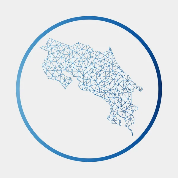 Kostaryka ikona Sieć mapa kraju Okrągły znak Kostaryka z gradientowym pierścieniem Technologia — Wektor stockowy