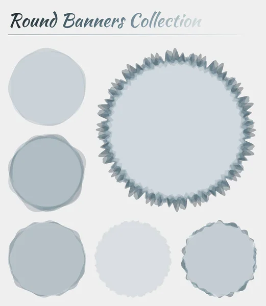 Цветные круглые абстрактные формы Циркулярные фоны в голубых серых цветах — стоковый вектор