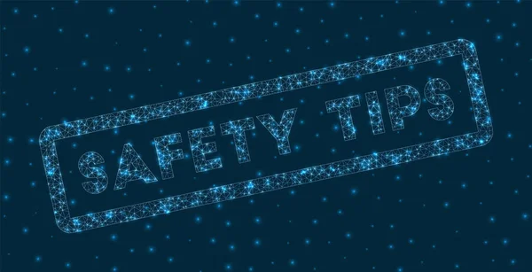 Dijital tarzda güvenlik ipuçları Parlayan geometrik güvenlik ipuçları rozet güçlü vektör — Stok Vektör