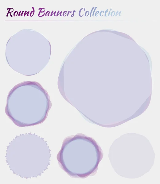 Абстрактные круглые этикетки Круглое фоне синего фиолетового цвета — стоковый вектор