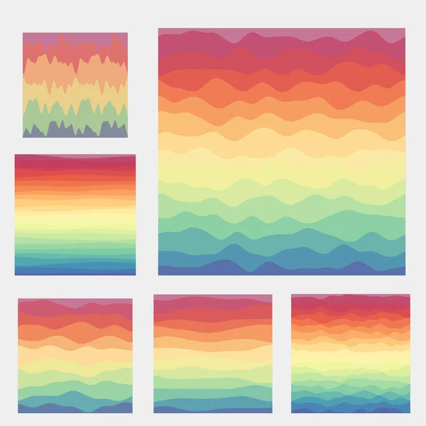 Абстрактные волны Коллекция фона Кривые в спектральных цветах — стоковый вектор