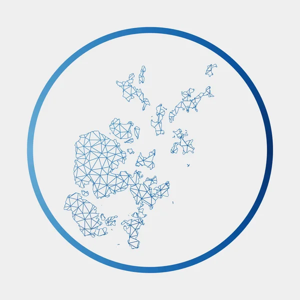 Icône Îles Orcades Carte du réseau de l'île Iles Orcades rondes signe avec anneau de dégradé — Image vectorielle