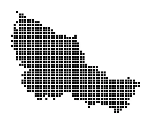 Карта Белл-Айла в пунктирном стиле Границы острова заполнены прямоугольниками для — стоковый вектор
