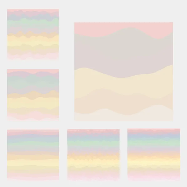 Collection d'arrière-plan ondes abstraites Courbes en couleurs pastel Illustration vectorielle artistique — Image vectorielle