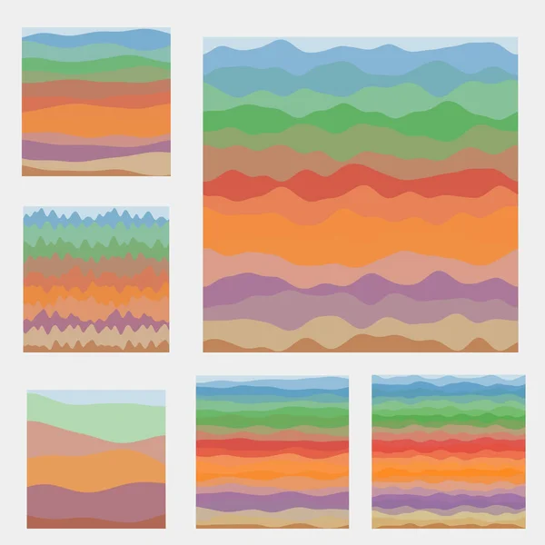 Soyut dalgaların arkaplan koleksiyonu, vektör illüstrasyonuna hitap eden çok renkli renklerde eğriler — Stok Vektör