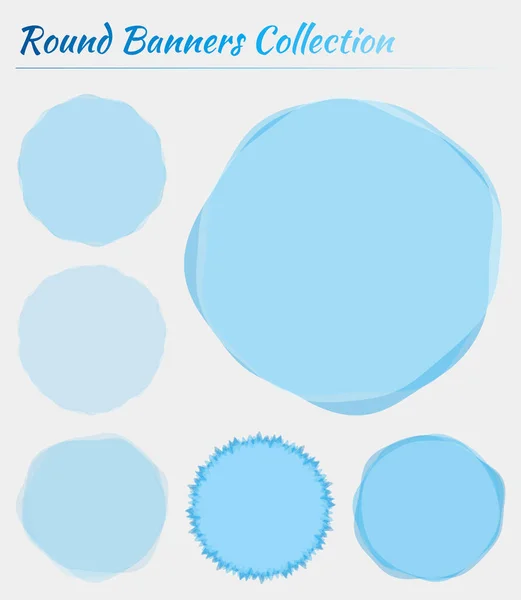Formas abstratas redondas coloridas Fundos circulares em cores azuis claras Vetor elegante —  Vetores de Stock