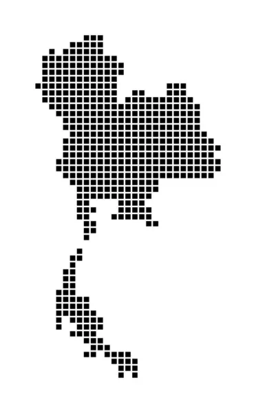 Carte de la Thaïlande Carte de la Thaïlande en pointillés Frontières du pays remplies de rectangles pour — Image vectorielle