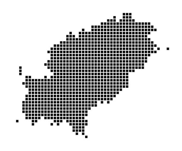 Ibiza carte Carte de Ibiza en pointillés Les frontières de l'île remplies de rectangles pour votre — Image vectorielle