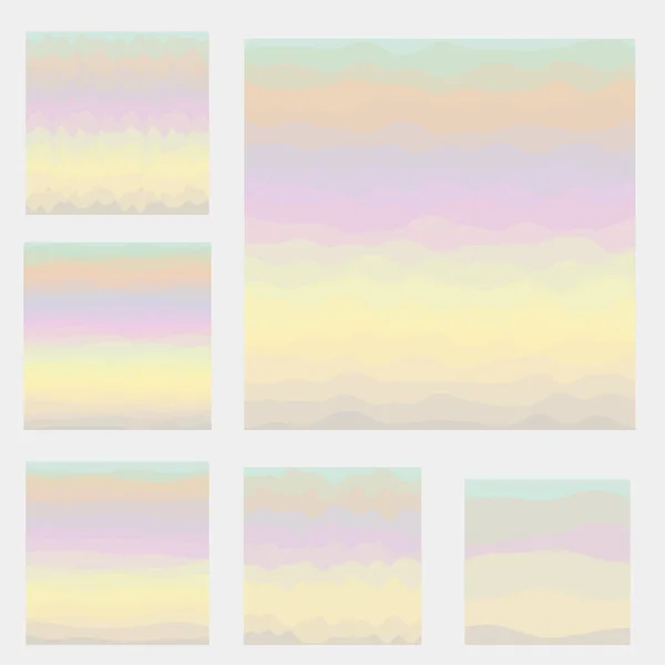 Collection d'arrière-plan ondes abstraites Courbes en couleurs douces Illustration vectorielle étonnante — Image vectorielle