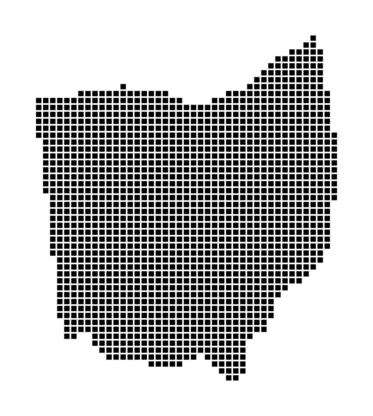 Ohio mappa Mappa dell'Ohio in stile punteggiato Confini degli Stati Uniti pieno di rettangoli per il tuo — Vettoriale Stock
