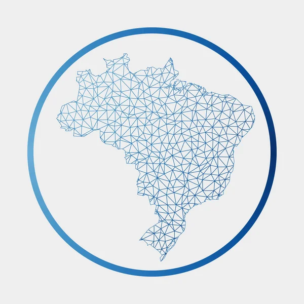 Icono de Brasil Mapa de la red del país Ronda Brasil signo con anillo de gradiente Tecnología internet — Archivo Imágenes Vectoriales