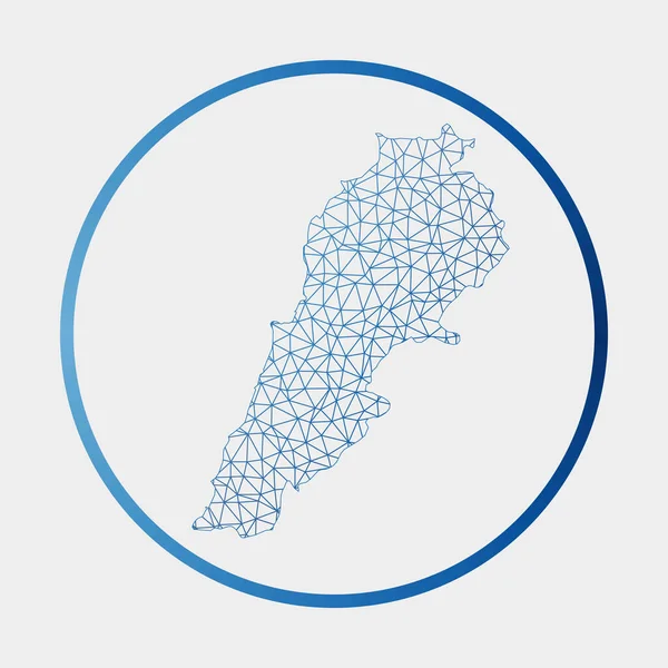2015 년 12 월 30 일에 확인 함 . Lebanon icon Network map of the country Round Lebanon sign with graditional ring Technology — 스톡 벡터