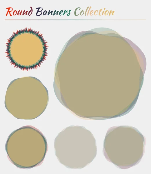 Цветные круглые абстрактные формы Круглые фоны в контрасте красный зеленый коричневый цвет Элегантный — стоковый вектор