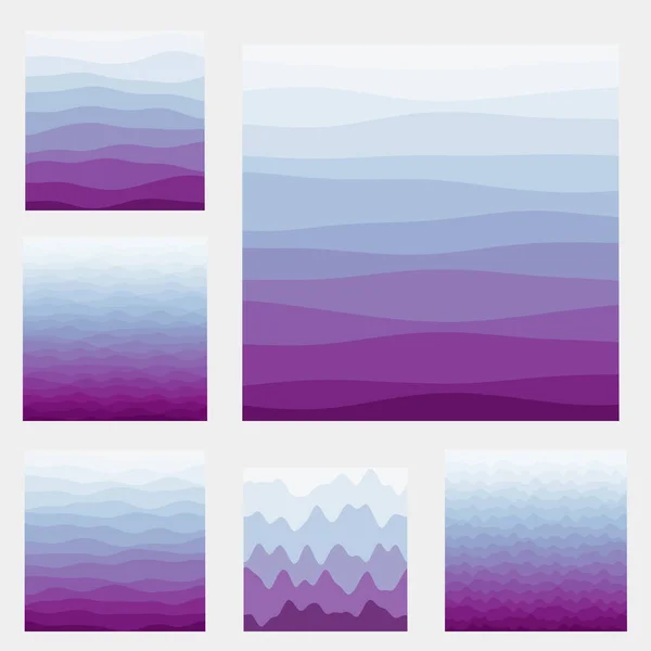 Абстрактные волны Коллекция фона Кривые синего фиолетового цвета Мощная векторная иллюстрация — стоковый вектор
