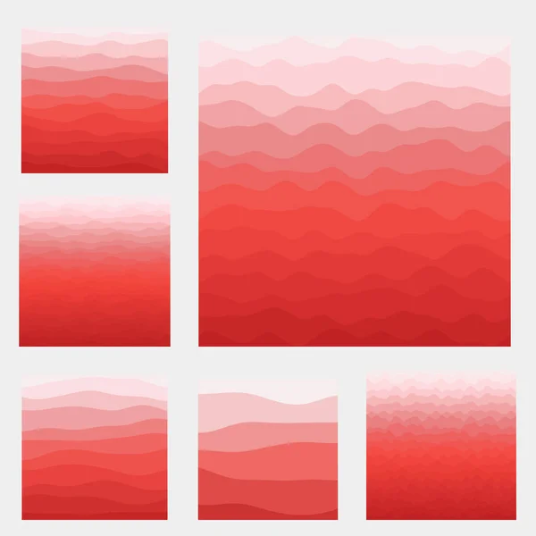 Абстрактные волны Коллекция фона Кривые красного цвета Превосходная векторная иллюстрация — стоковый вектор