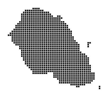 Graciosa Haritası Adanın Noktalı Stili Adanın Kenarları Dikdörtgenlerle dolu