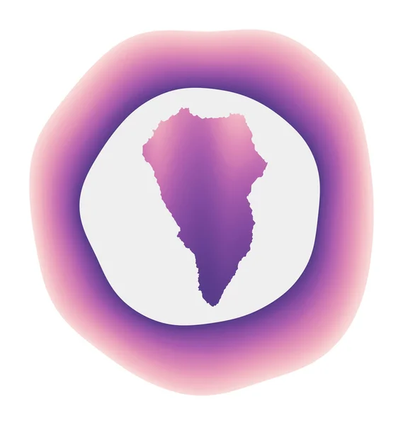 Icono de La Palma Colorido logo degradado de la isla Rojo púrpura La Palma signo redondeado con mapa para — Vector de stock