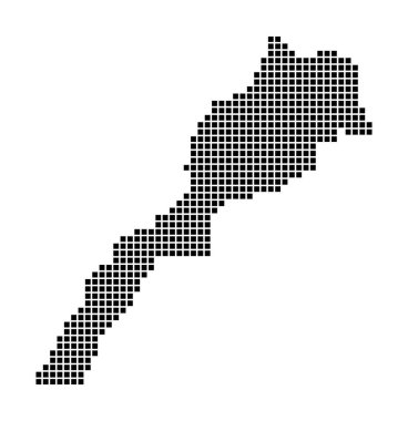 Fas Haritası Noktalı Stil Haritası Ülkenin Kenarları Dikdörtgenlerle dolu