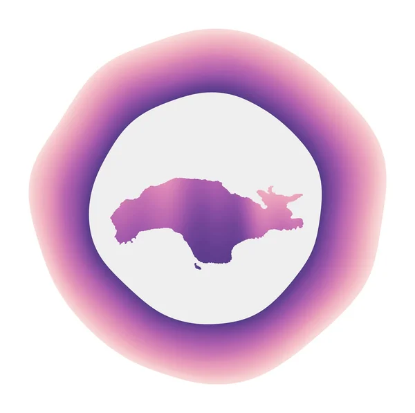 Icône Samos Logo dégradé coloré de l'île Samos rouge pourpre signe arrondi avec carte pour votre — Image vectorielle