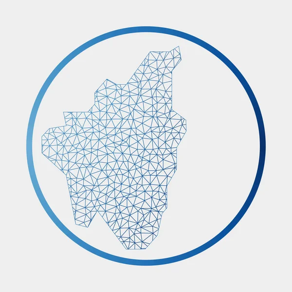 Ikona ostrova Lobos Mapa sítě ostrova kolem ostrova Lobos Značka ostrova s prstencem sklonu — Stockový vektor