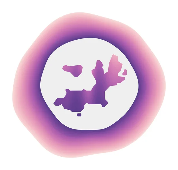 Icono de la isla de TerredeHaut Colorido logotipo de degradado de la isla Rojo púrpura TerredeHaut Island — Vector de stock