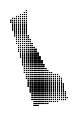 Delaware Harita Delaware noktalı stil ABD devletinin kenarları için dikdörtgenler doldurulmuş