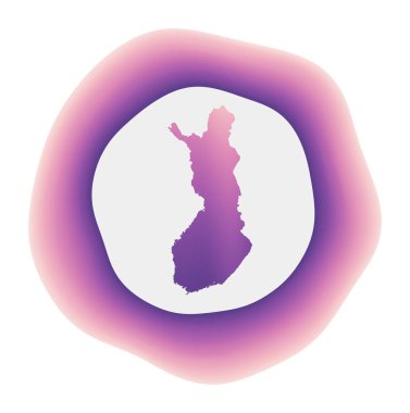 Finlandiya 'nın renkli logosu Mor Kırmızı Finlandiya yuvarlak işaretli