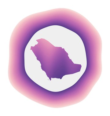 Suudi Arabistan 'ın ülkenin renkli gradyan logosu Mor kırmızı Suudi Arabistan yuvarlak işareti