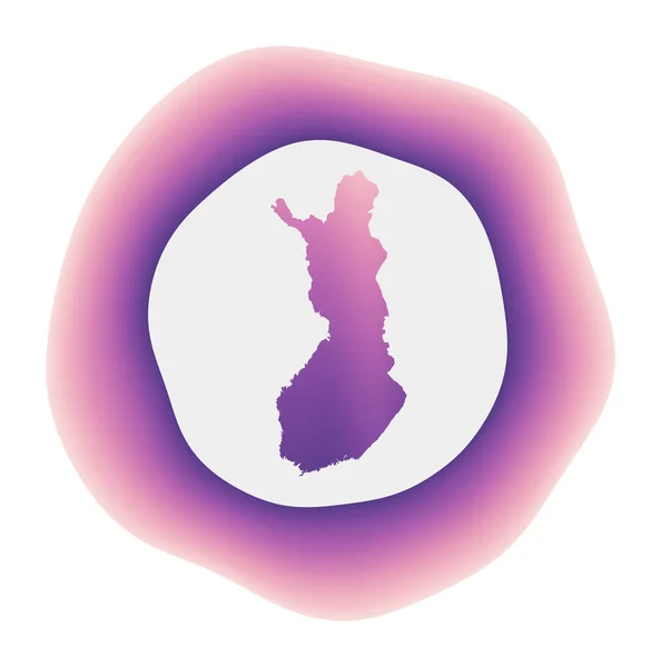 Finlandia icono Colorido logo degradado del país Rojo púrpura Finlandia signo redondeado con mapa para — Vector de stock