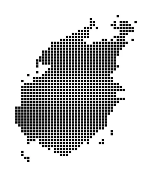 Carte de Paros Carte de Paros en pointillés Les frontières de l'île remplies de rectangles pour votre — Image vectorielle