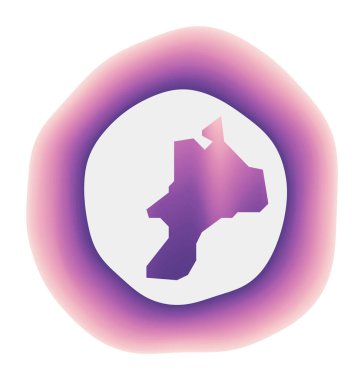 Mayreau simgesi Adanın renkli gradyan logosu Mor Kırmızı Mayreau yuvarlak işaretli