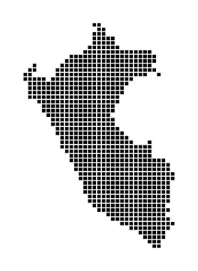 Peru Haritası Noktalı Biçim Haritası Ülkenin Kenarları Sizin için dikdörtgenlerle dolu