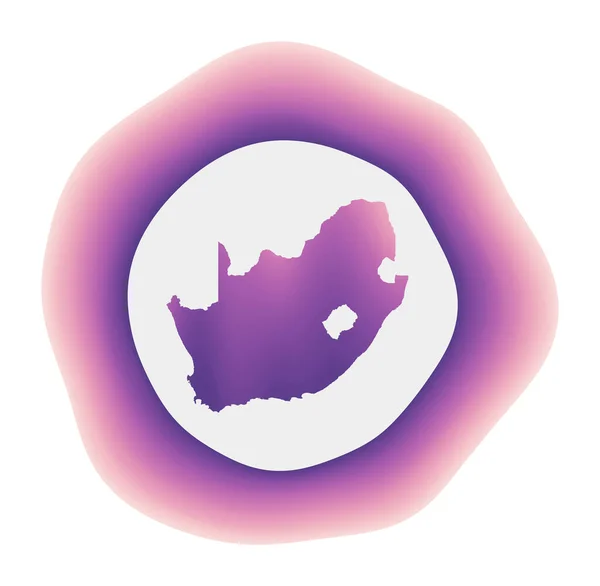 Icono de Sudáfrica Colorido logotipo degradado del país Rojo púrpura Sudáfrica signo redondeado con — Vector de stock