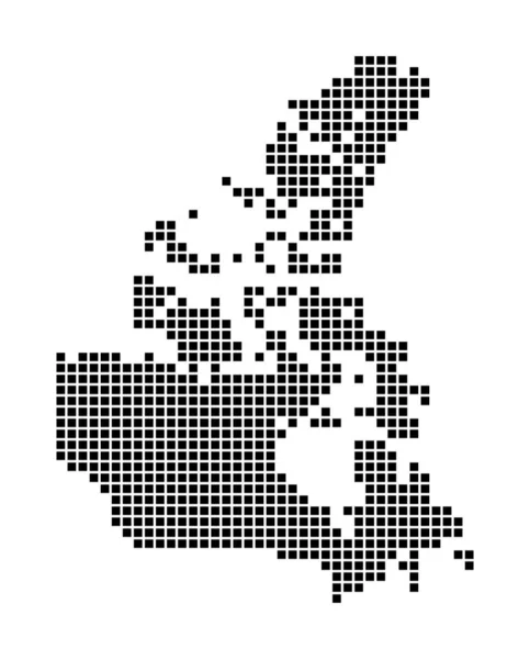 Canadá mapa Mapa do Canadá em estilo pontilhado Fronteiras do país cheias de retângulos para o seu — Vetor de Stock